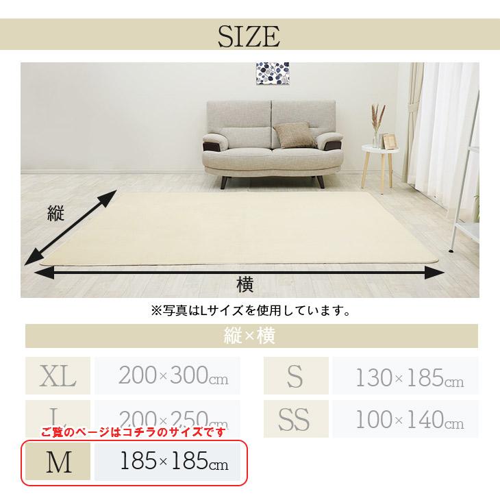 ラグ カーペット ラグマット 洗える 2畳 185×185 オールシーズン おしゃれ 春 夏 北欧  絨毯 抗菌 防ダニ フリーリー｜freelife｜20