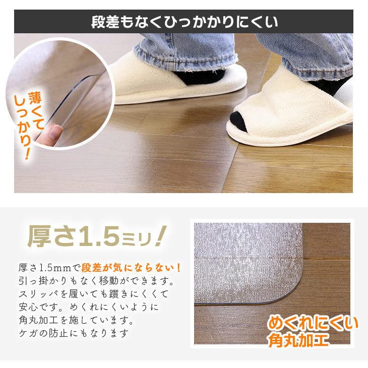 冷蔵庫マット 透明 Lサイズ 74×75cm 下敷き 600L 傷防止マット