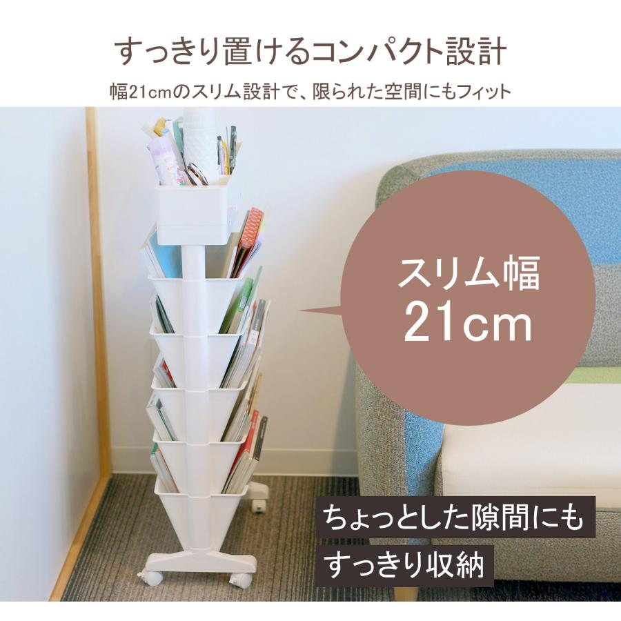 FREE LIFE（フリーライフ） マガジンラック スリム キャスター 卓上