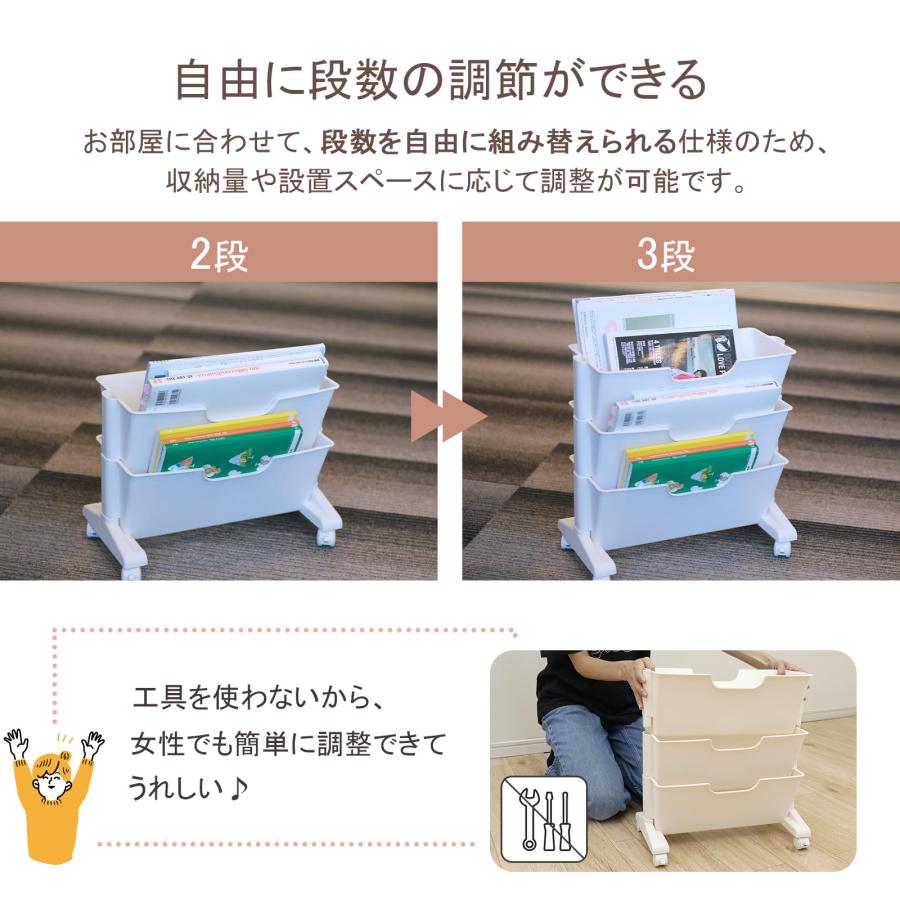 FREE LIFE（フリーライフ） マガジンラック スリム キャスター 卓上