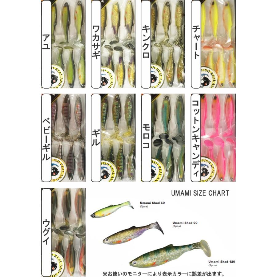 ゆうパケット対応4個迄 IZUMI イズミ UMAMI60mm SHAD シャッドテール リアルフィッシュスイムベイト あすつく対応｜freeline｜03