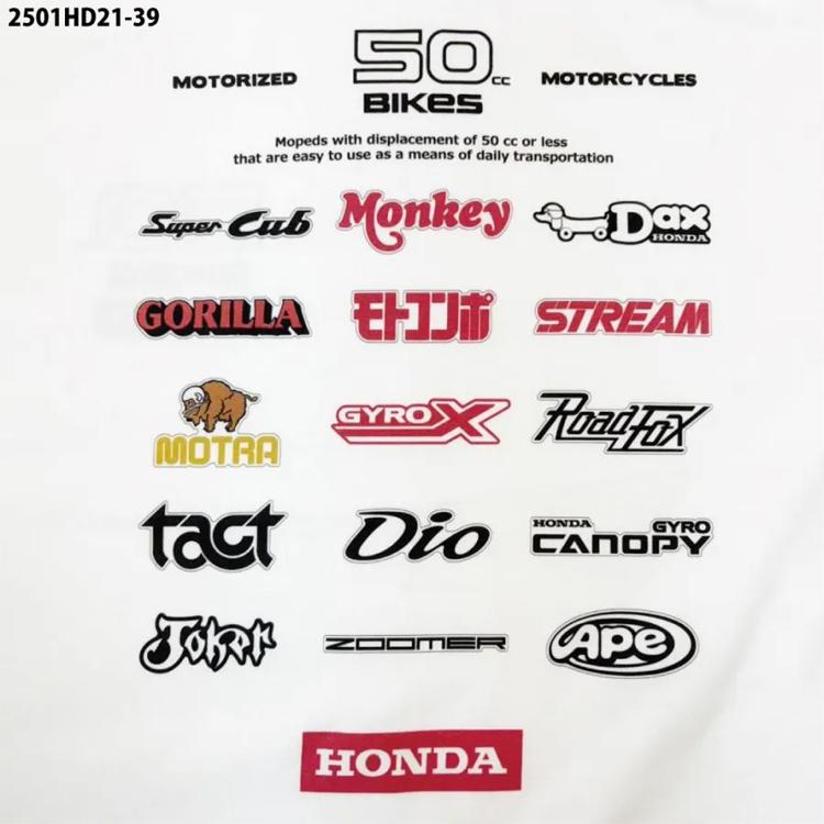 ゆうパケット対応1個迄 HONDA 50cc BIKES LOGO 6.2oz コットンTシャツ