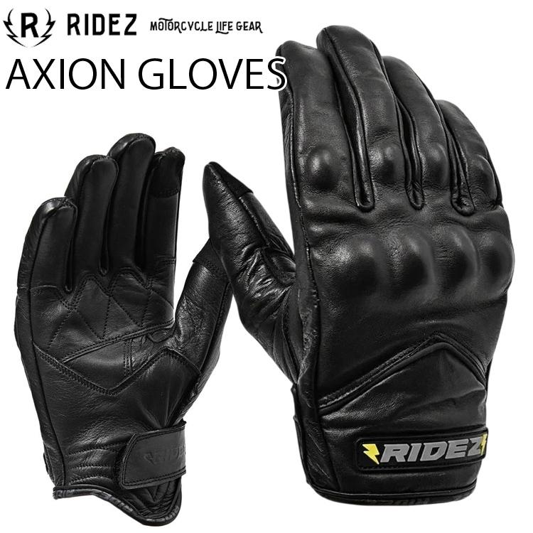 RIDEZ ゆうパケット1双迄 ライズ AXION GLOVES RLG261 本革 バイク用