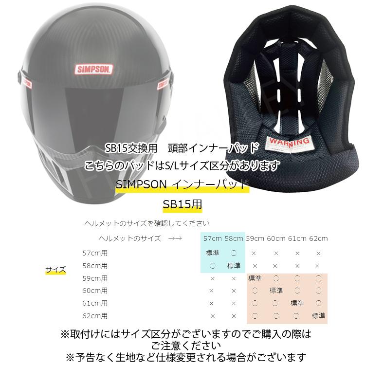 SIMPSON(バイク) SIMPSON シンプソンヘルメット SB15 交換用頭 SIMPSON(バイク) SIMPSON シンプソンヘルメット SB15 交換用頭
