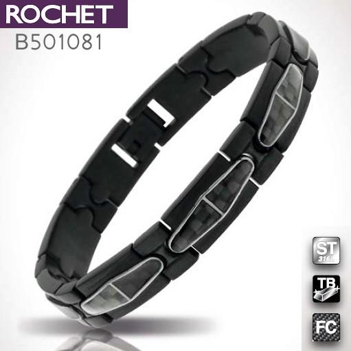 ROCHET ロシェ ブレスレット B501081 ステンレススチール ブラック