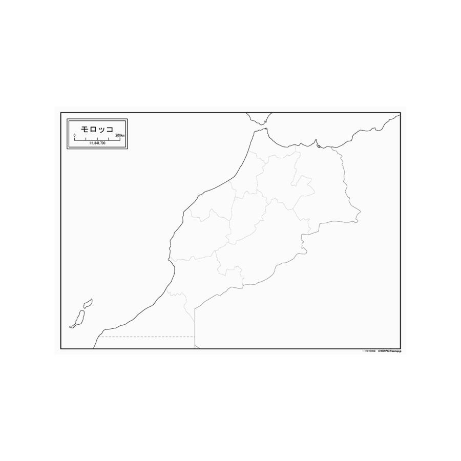 モロッコの紙の地図 Afma001pa1 白地図専門店 通販 Yahoo ショッピング