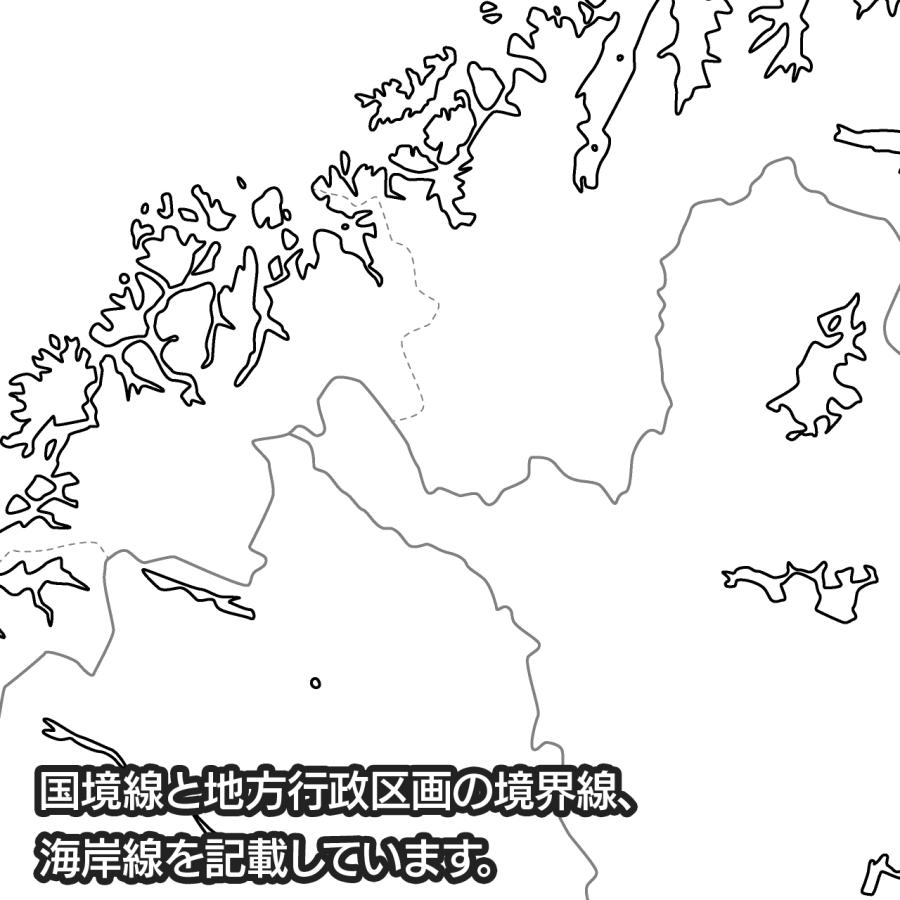 ノルウェーの地図ポスター 書ける白地図 2枚入り |  | 02