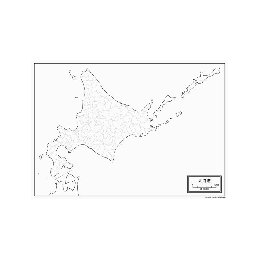 北海道の紙の白地図 Jppa1 白地図専門店 通販 Yahoo ショッピング