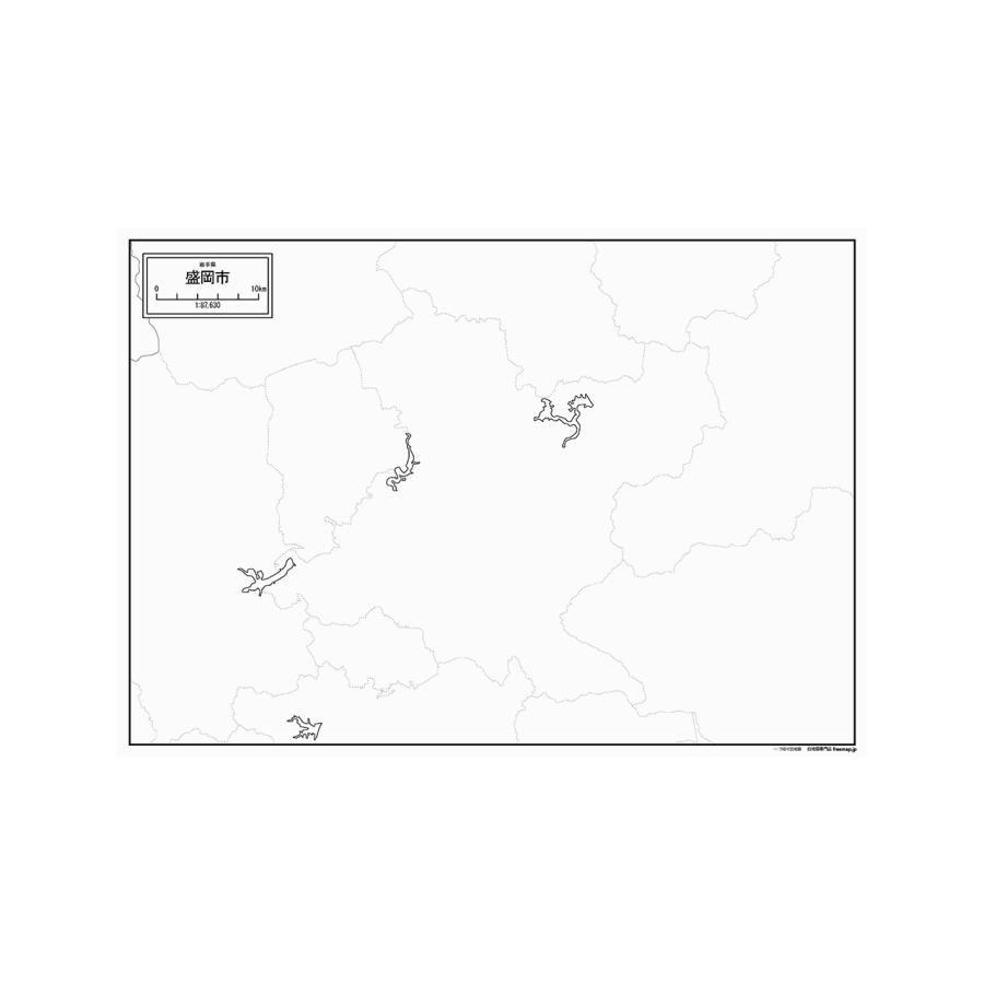 岩手県盛岡市の紙の白地図 A1サイズ2枚セット Jp031pa1 白地図専門店 通販 Yahoo ショッピング