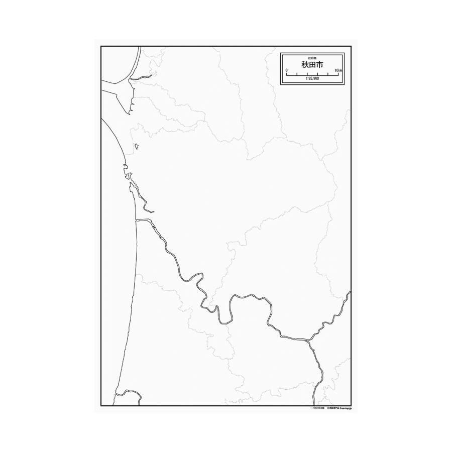 秋田県秋田市の紙の白地図 A1サイズ2枚セット Jp051pa1 白地図専門店 通販 Yahoo ショッピング