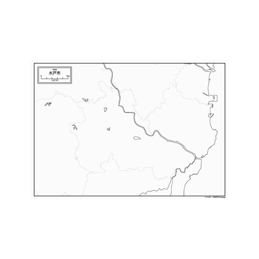 茨城県水戸市の紙の白地図 A1サイズ2枚セット Jp001pa1 白地図専門店 通販 Yahoo ショッピング