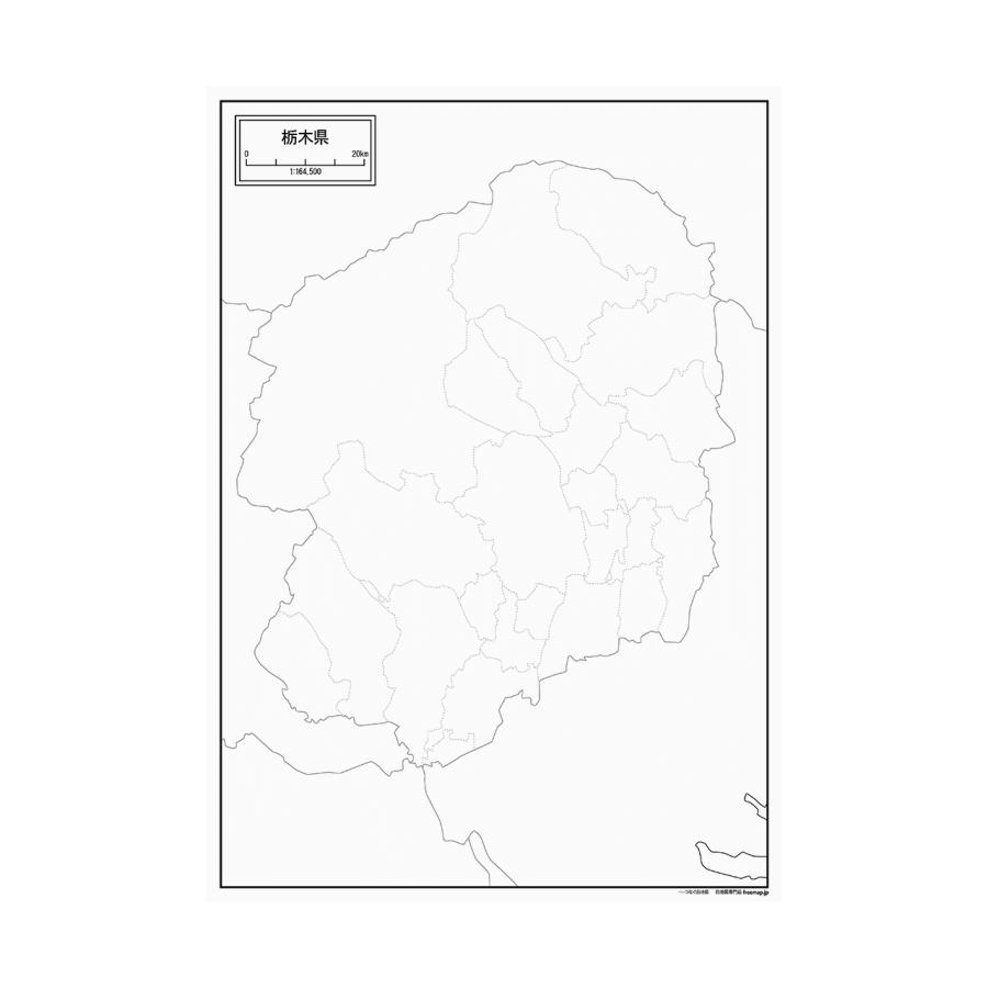 栃木県の紙の白地図 Jppa1 白地図専門店 通販 Yahoo ショッピング