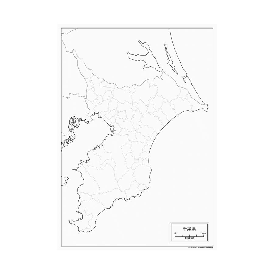 千葉県の紙の白地図 Jp100pa1 白地図専門店 通販 Yahoo ショッピング