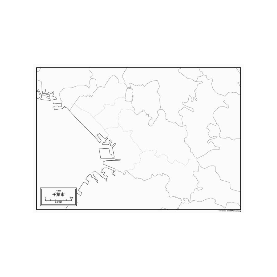 千葉県千葉市の紙の白地図 Jppa1 白地図専門店 通販 Yahoo ショッピング