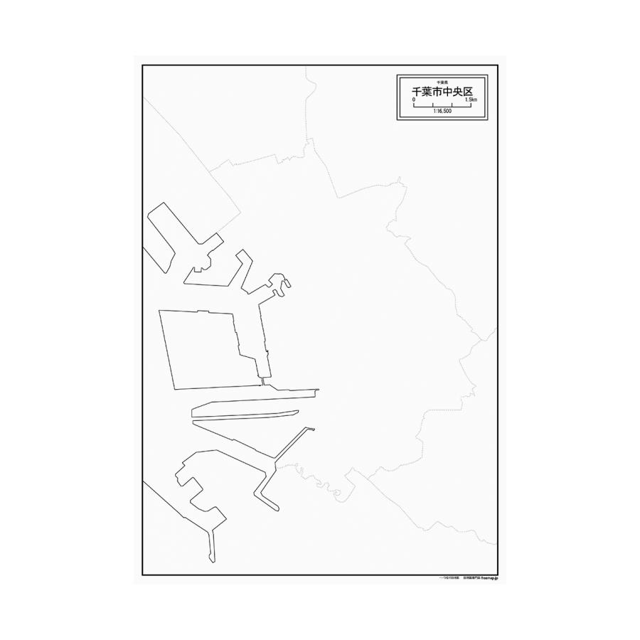 千葉県千葉市の各区の白地図 | 