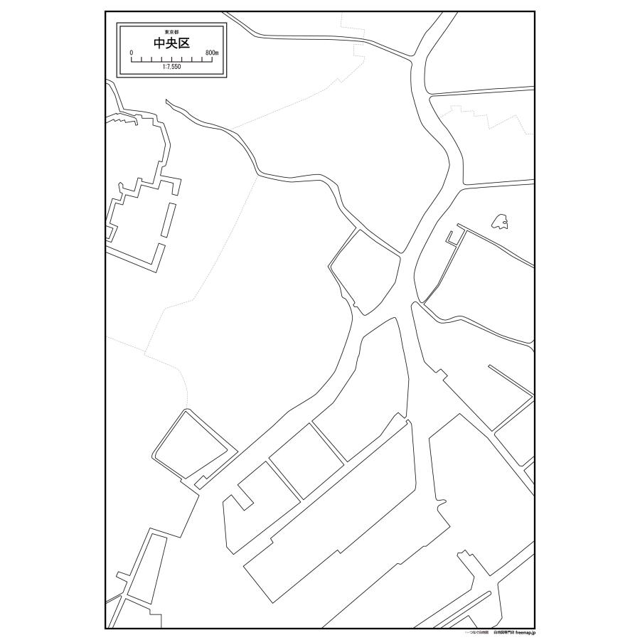 東京都特別区（23区）の各区の白地図 |  | 02