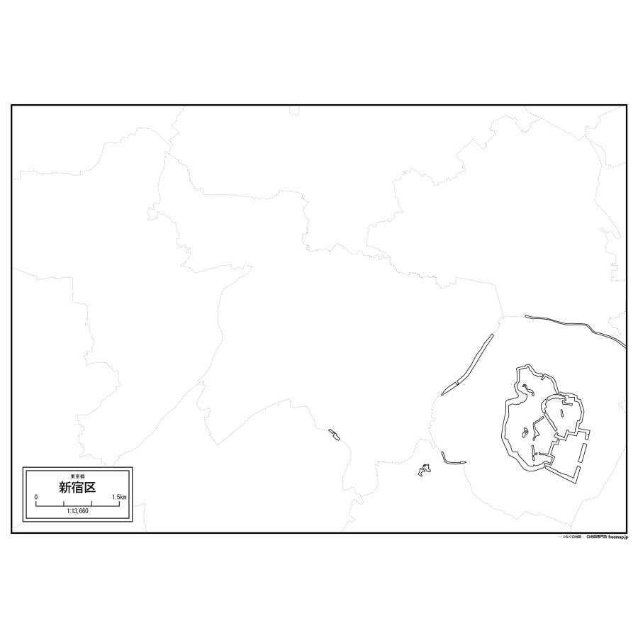 東京都特別区（23区）の各区の白地図 |  | 04