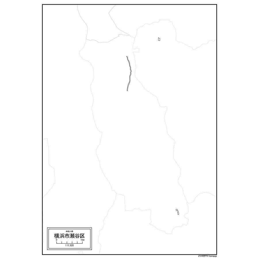 神奈川県横浜市の各区の白地図 |  | 14