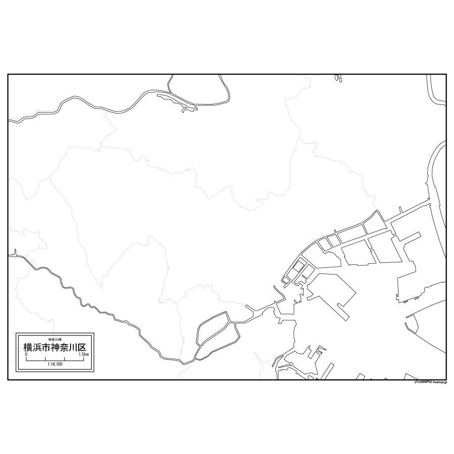 神奈川県横浜市の各区の白地図 |  | 02