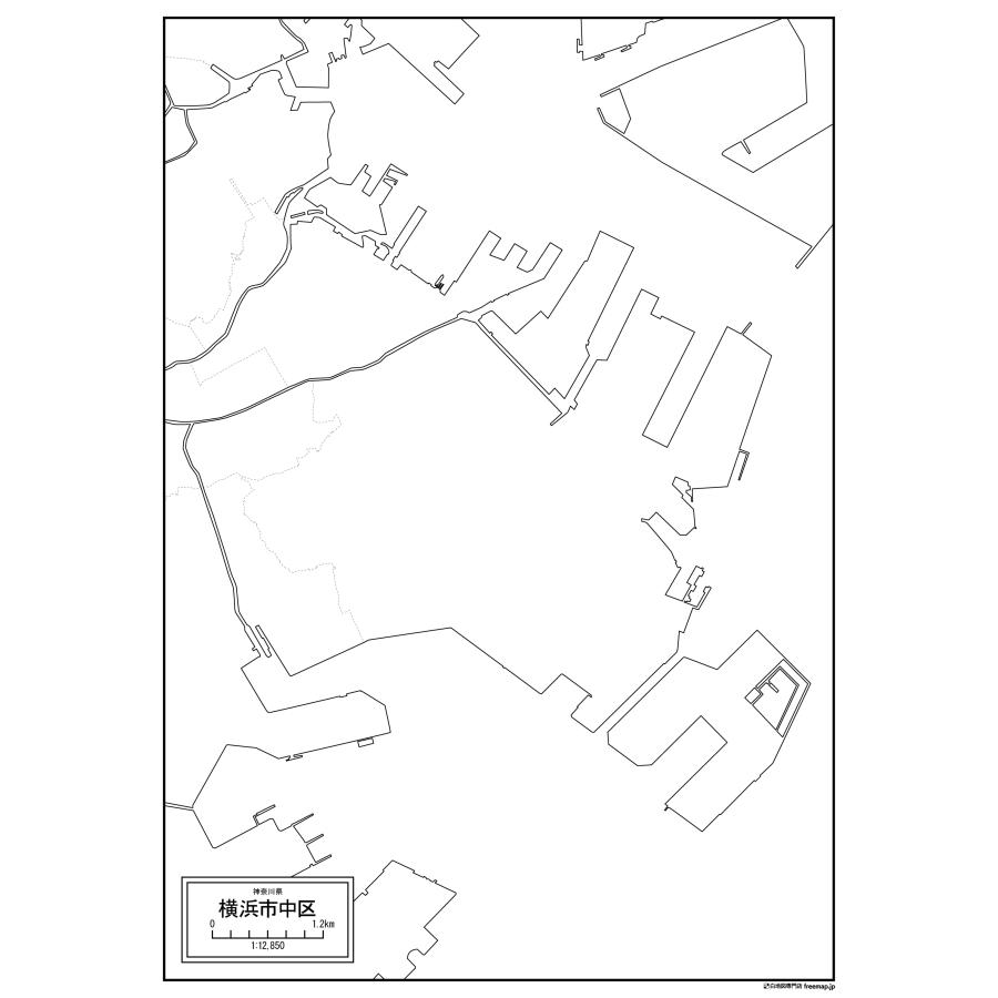 神奈川県横浜市の各区の白地図 |  | 04