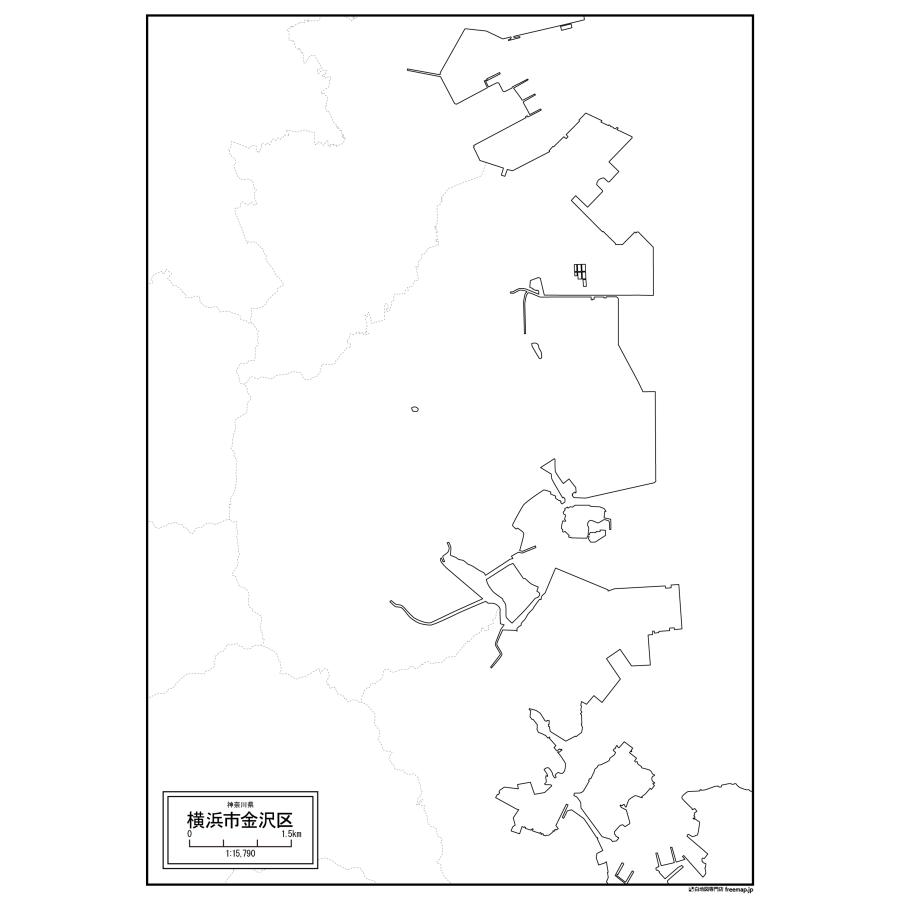 神奈川県横浜市の各区の白地図 |  | 08