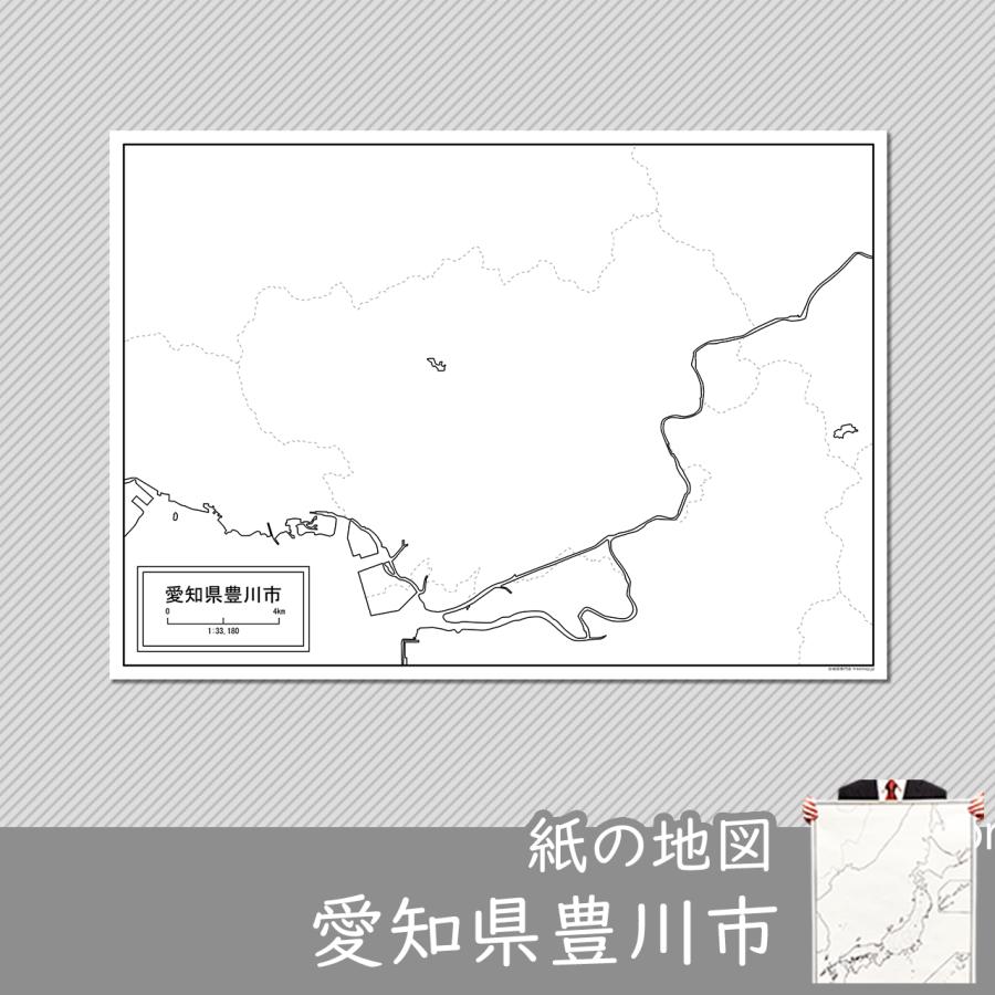 愛知県豊川市の紙の白地図 Jp237pa1 白地図専門店 通販 Yahoo ショッピング