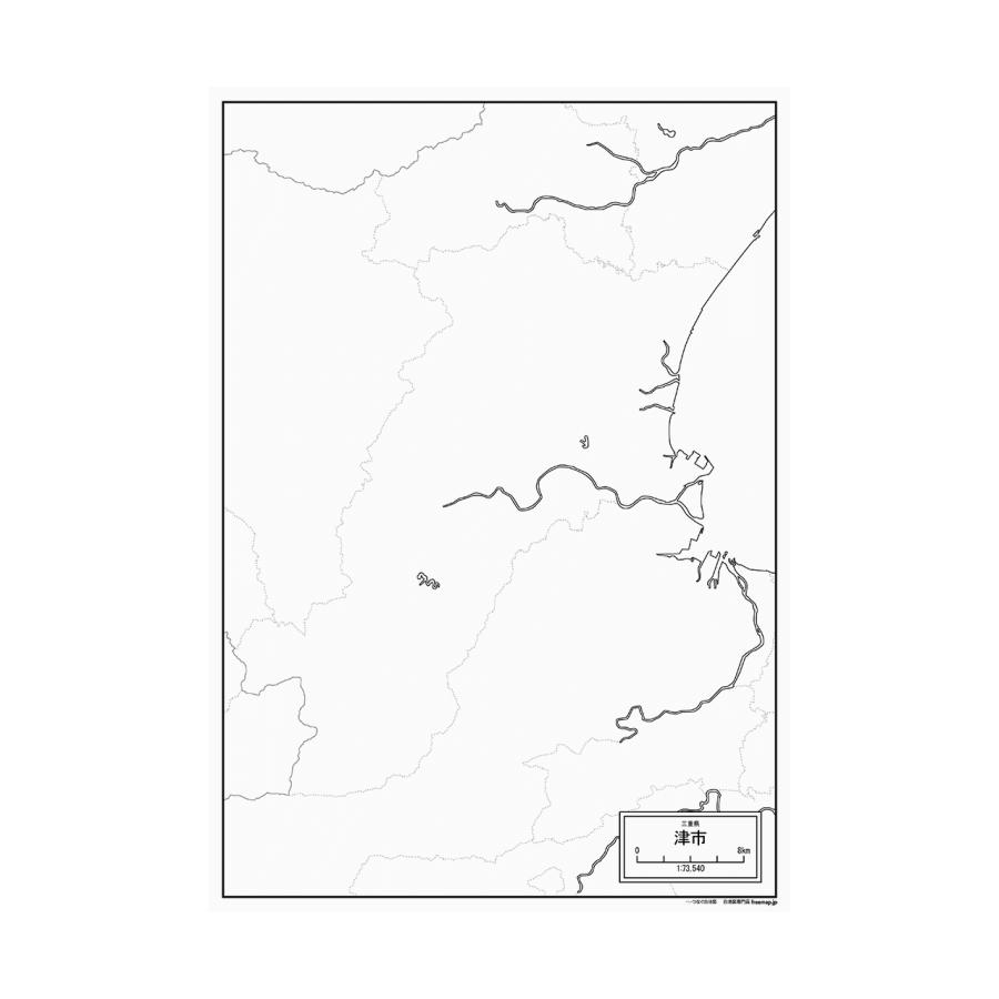 津市の地図ポスター 書ける白地図 2枚入り | 