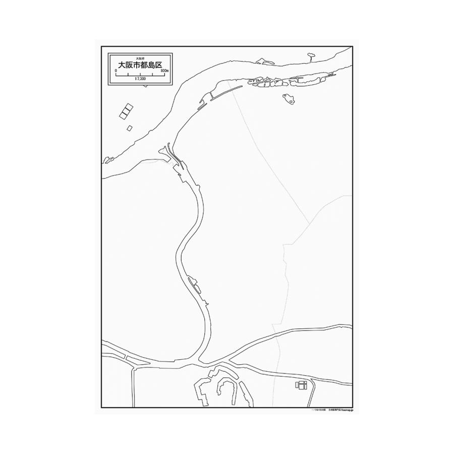 大阪府大阪市の各区の白地図 | 