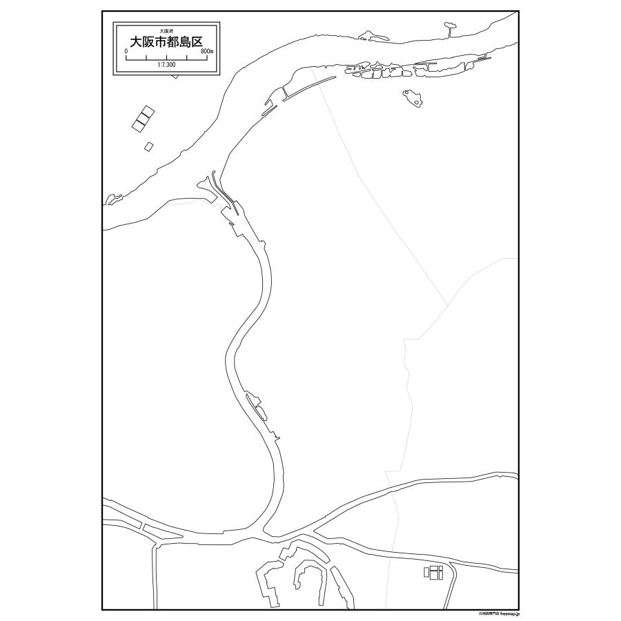 大阪府大阪市の各区の白地図 |  | 01