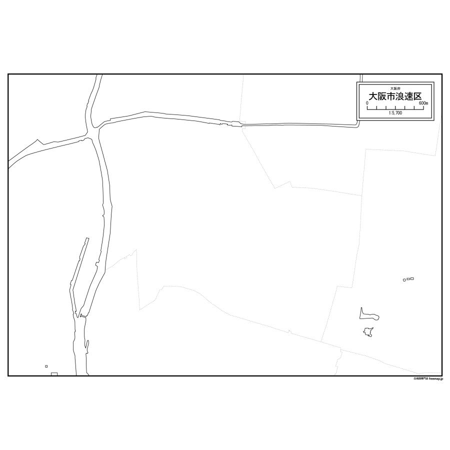 大阪府大阪市の各区の白地図 |  | 08