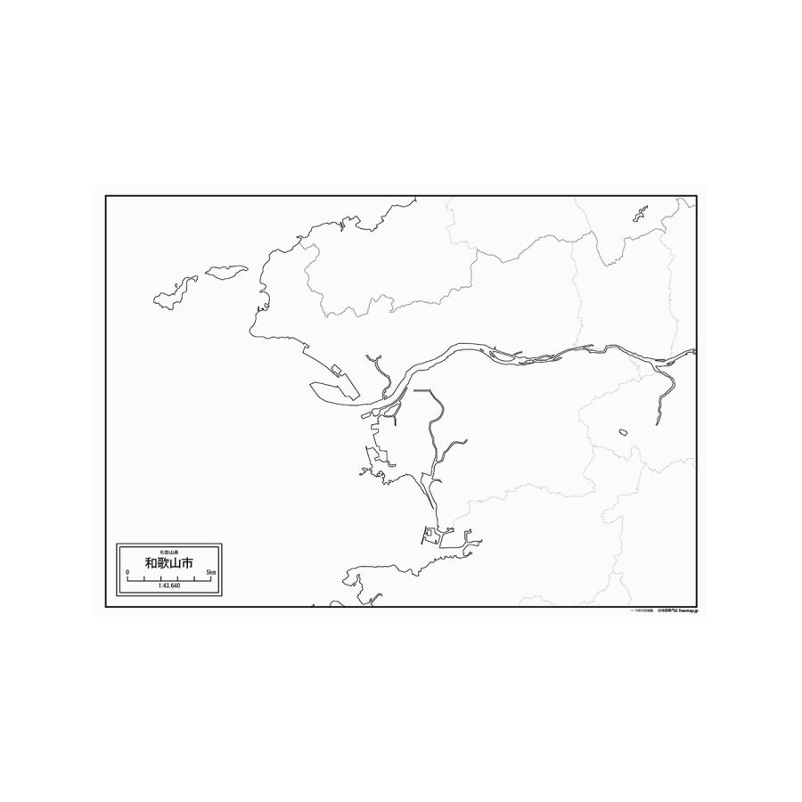 和歌山県和歌山市の紙の白地図 A1サイズ2枚セット Jp301pa1 白地図専門店 通販 Yahoo ショッピング