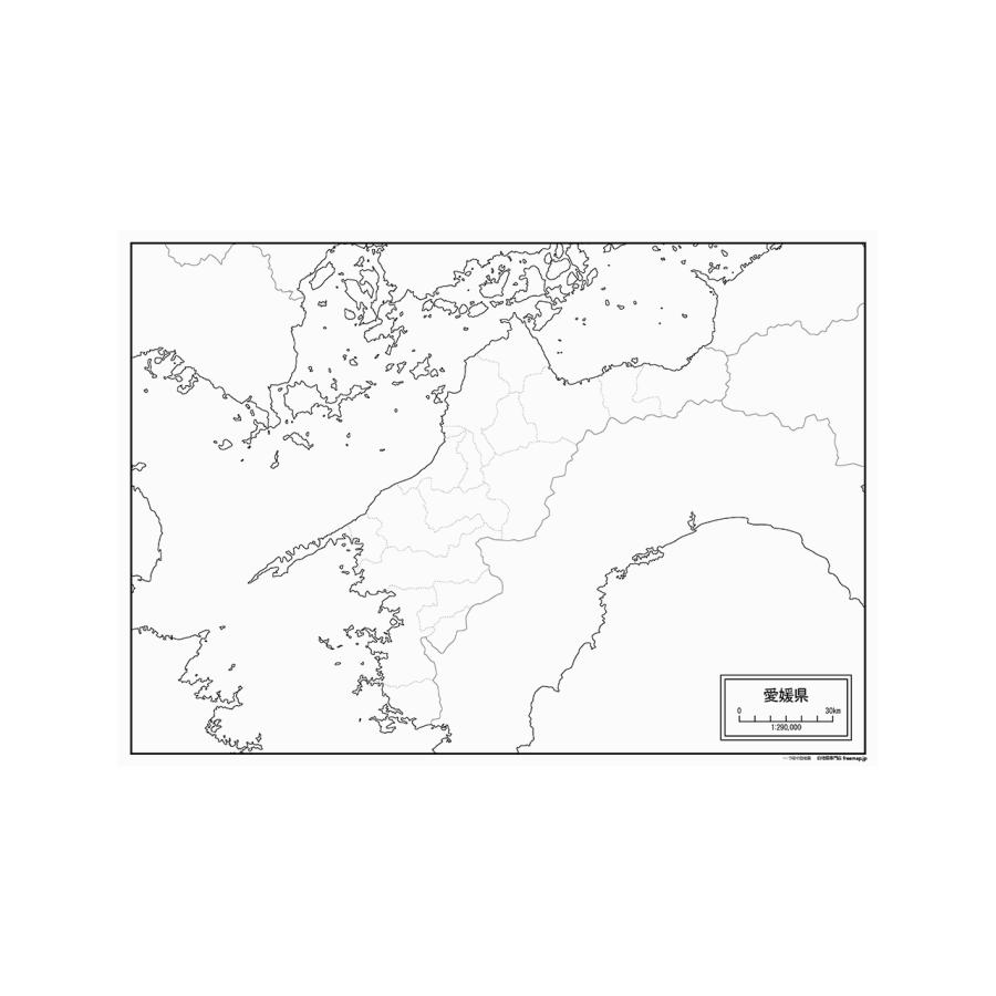 愛媛県の紙の白地図 Jppa1 白地図専門店 通販 Yahoo ショッピング