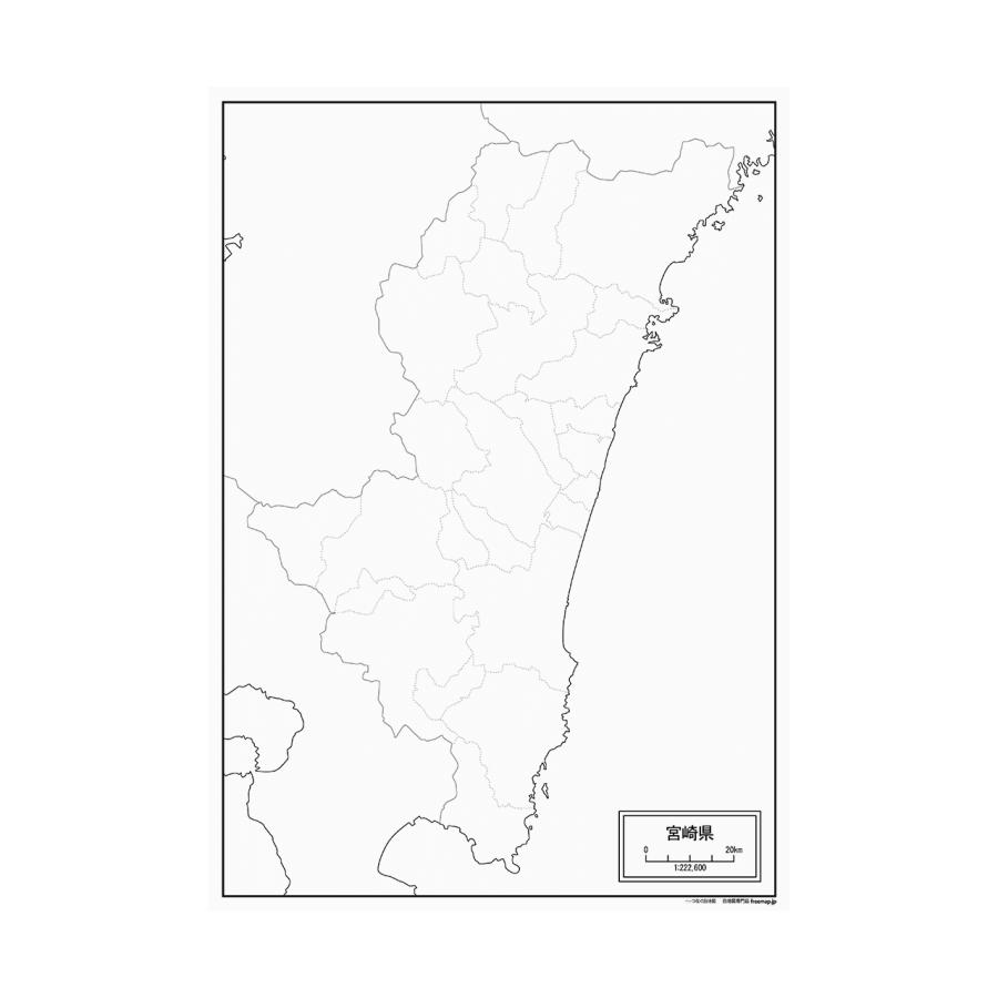 宮崎県の紙の白地図 Jppa1 白地図専門店 通販 Yahoo ショッピング