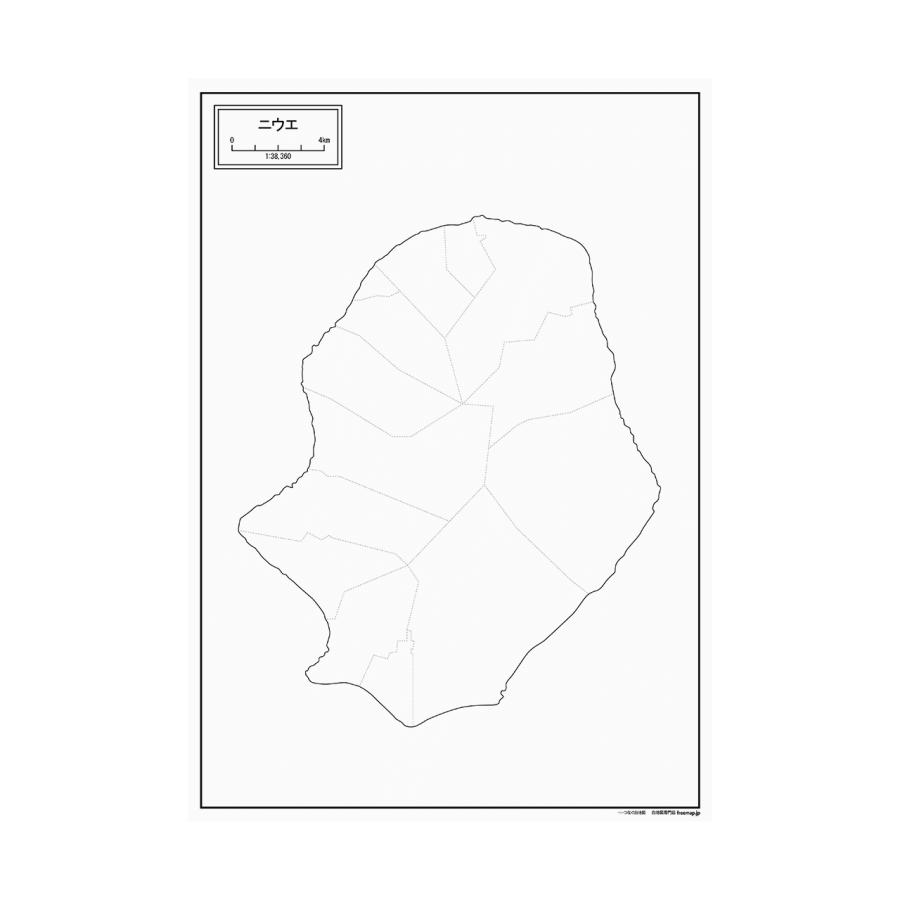 ニウエの地図ポスター 書ける白地図 2枚入り | 