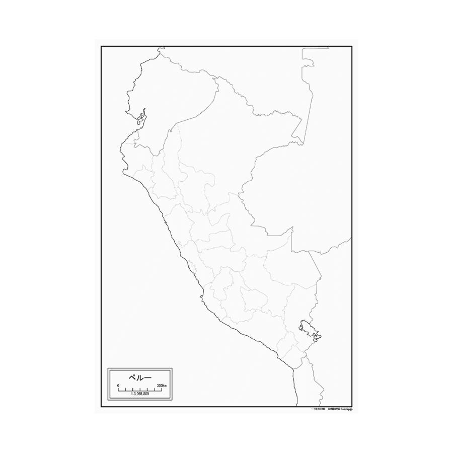 ペルーの紙の地図 Sape001pa1 白地図専門店 通販 Yahoo ショッピング