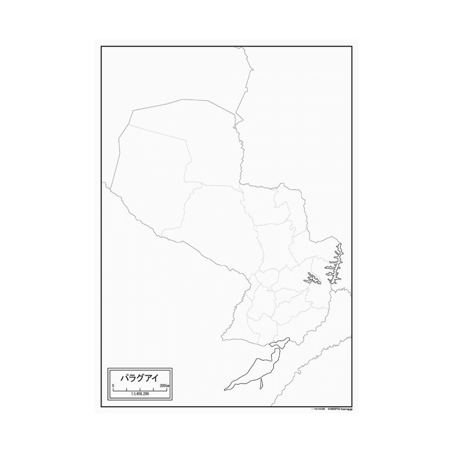 パラグアイの紙の地図 Sapy001pa1 白地図専門店 通販 Yahoo ショッピング