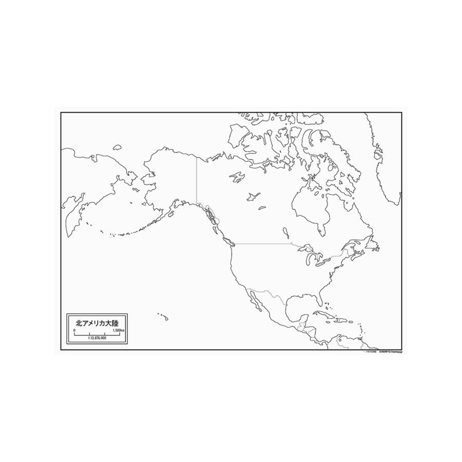 北アメリカ大陸の白地図 Wdna001pa1 白地図専門店 通販 Yahoo ショッピング