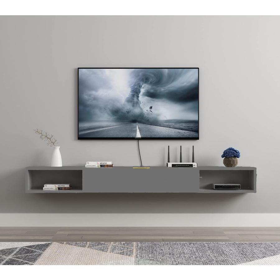 壁掛けテレビキャビネット、フローティングTVスタンド、壁掛けTVコンソール、ウォールシェルフ浮動棚セットトップボックス、ルータのDVD