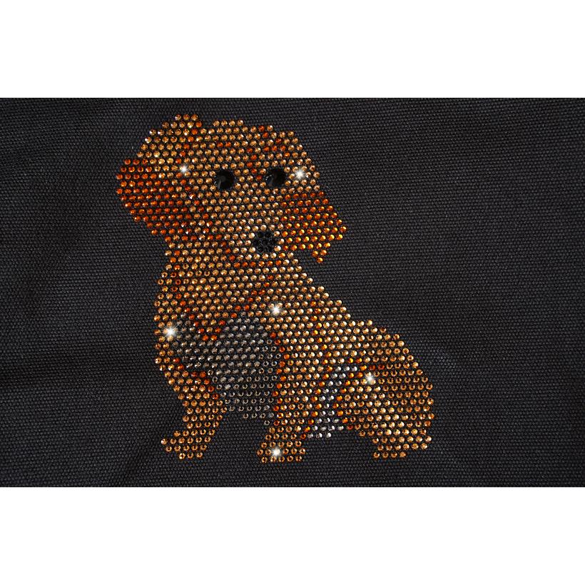 fba011 ダックスフンド　トートバッグ黒　犬　ワンちゃん | フリーズ | 01