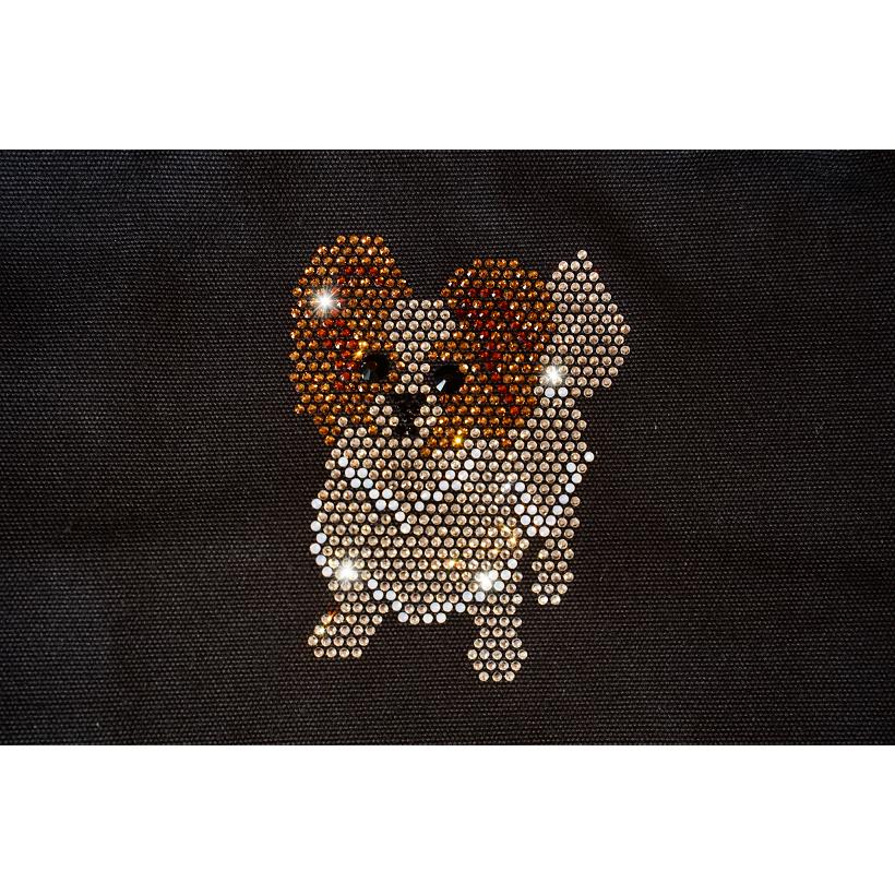 fba015 パピヨントートバッグ　トートバッグ黒　犬　ワンちゃん | フリーズ | 01