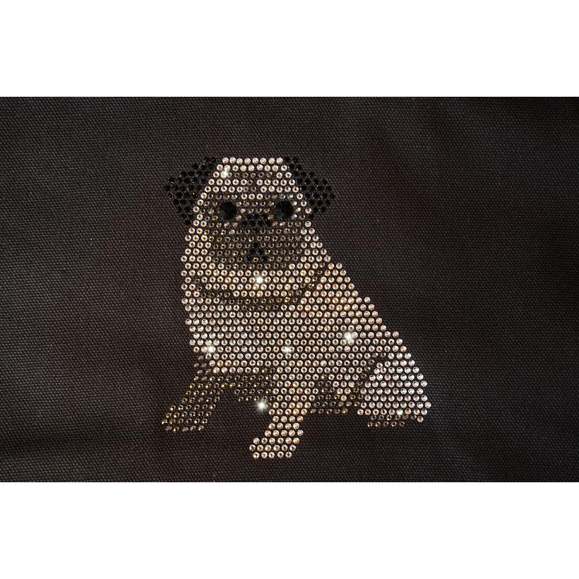 fba016 バグ　トートバッグ黒　犬　ワンちゃん | フリーズ | 01