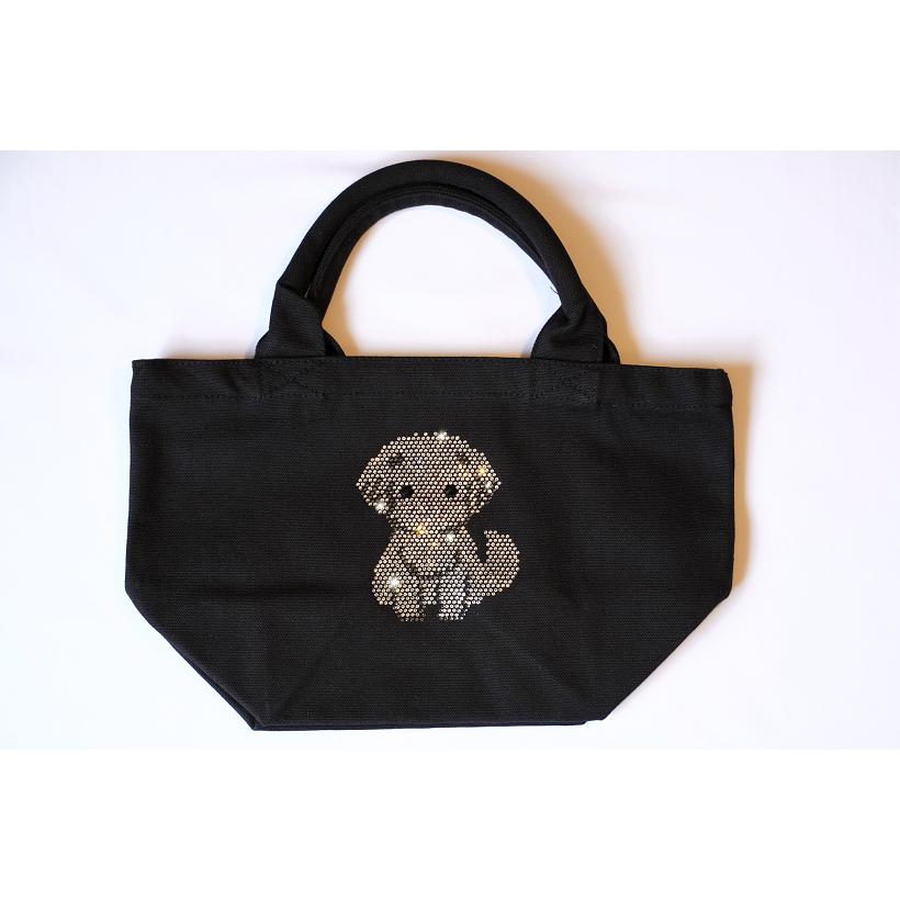 fba017 トイプードル　II　トートバッグ黒　犬　ワンちゃん | フリーズ