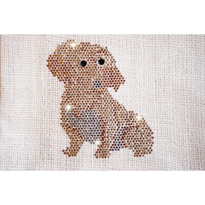 SALE!! fba111 ダックスフンド　麻トート　犬　ワンちゃん | フリーズ | 01