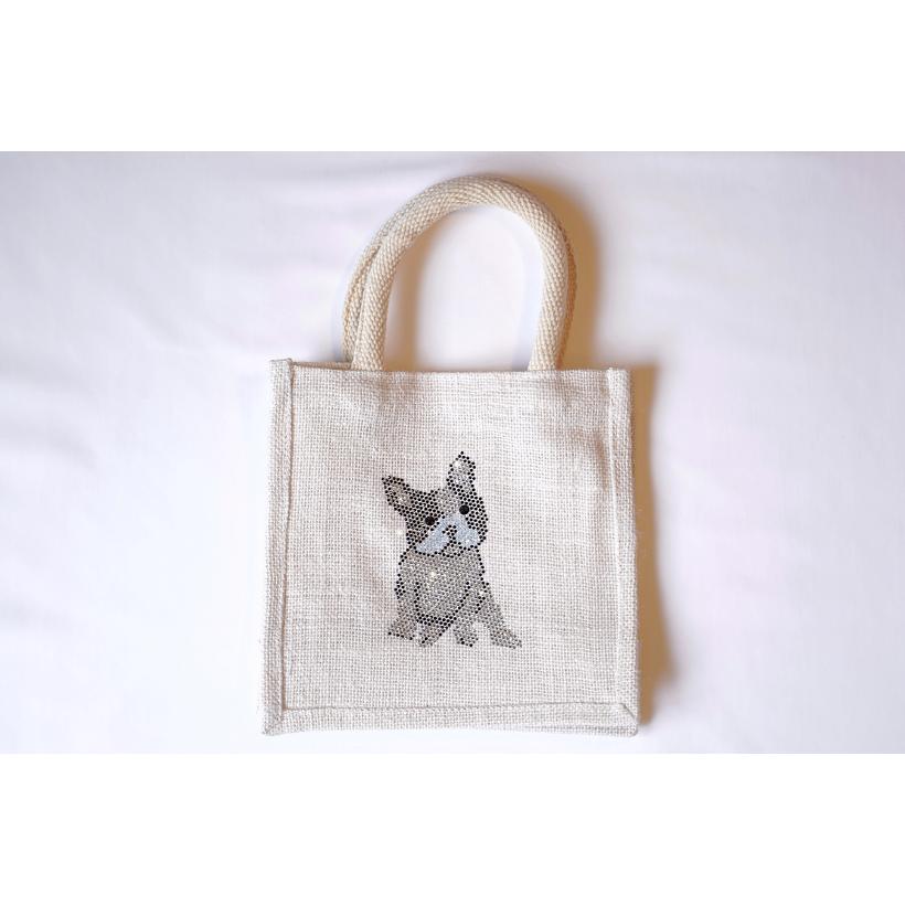 SALE!! fba112 フレンチブルドッグ　麻トート　犬　ワンちゃん | フリーズ | 02