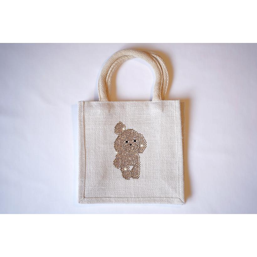 SALE!! fba113 トイプードル　I　麻トート　犬　ワンちゃん | フリーズ | 02
