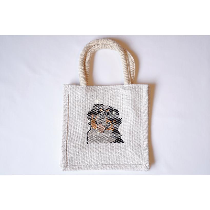 SALE!! fba114 バーニーズマウンテンドッグ　麻トート　犬　ワンちゃん | フリーズ