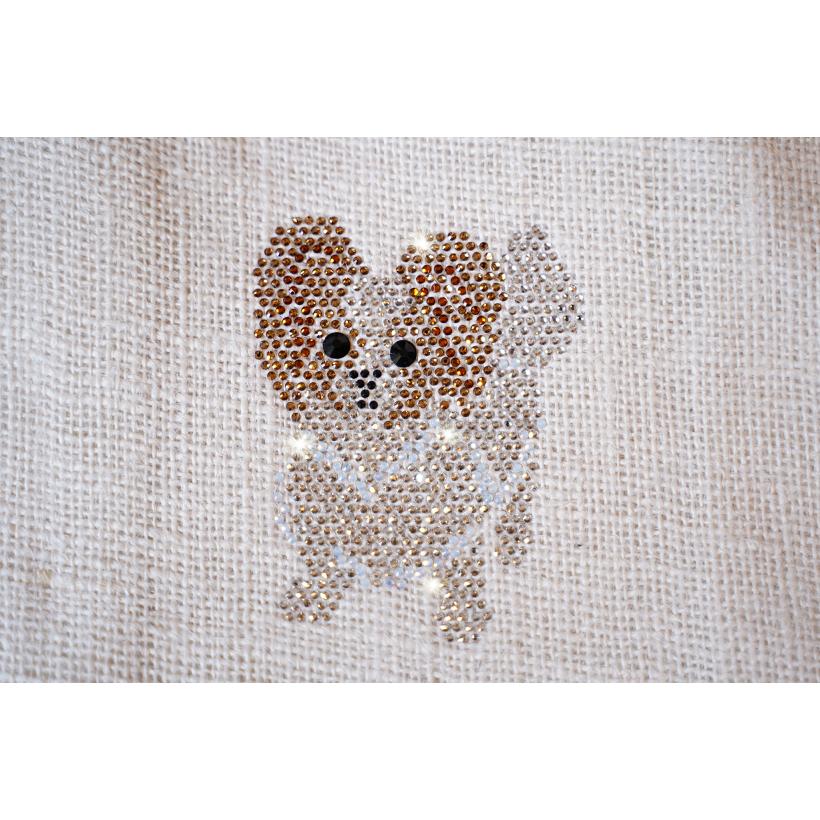 SALE!! fba115 パピヨン　麻トート　犬　ワンちゃん | フリーズ | 01