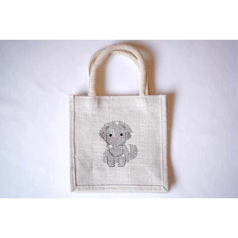 SALE!! fba117 トイプードル　II　麻トート　犬　ワンちゃん | フリーズ | 02