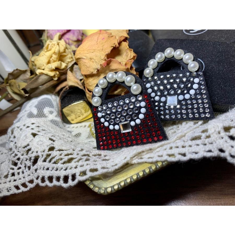 FREES ブローチBAG　FBR-002　45ｘ45ｍｍ　高級ラインストーン上品なパール使用　日本製 |  | 01