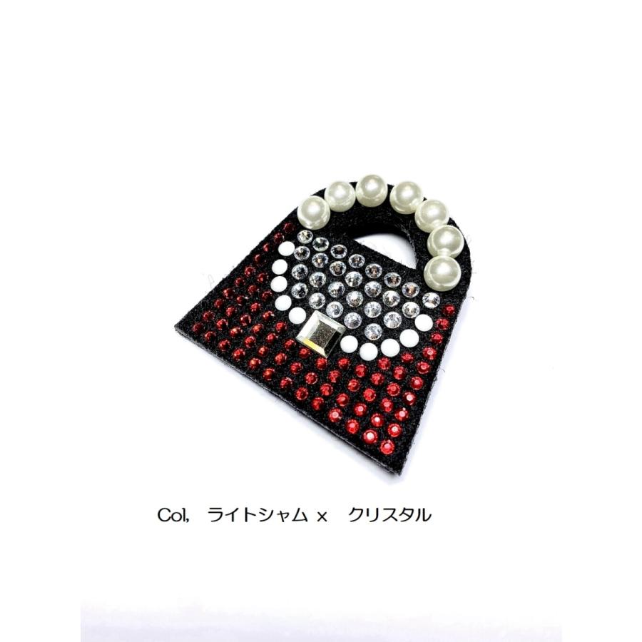 FREES ブローチBAG　FBR-002　45ｘ45ｍｍ　高級ラインストーン上品なパール使用　日本製 |  | 06